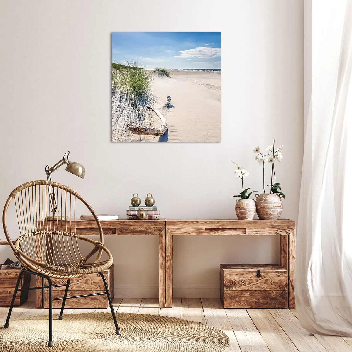 Bild auf Leinwand - Leinwandbild - Der schönste Strand? Ostsee-Strand - 40x40 cm