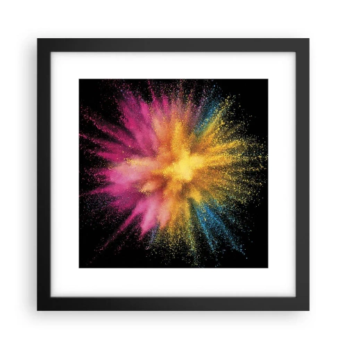 Poster in einem schwarzem Rahmen - Die Geburt der Farben - 30x30 cm