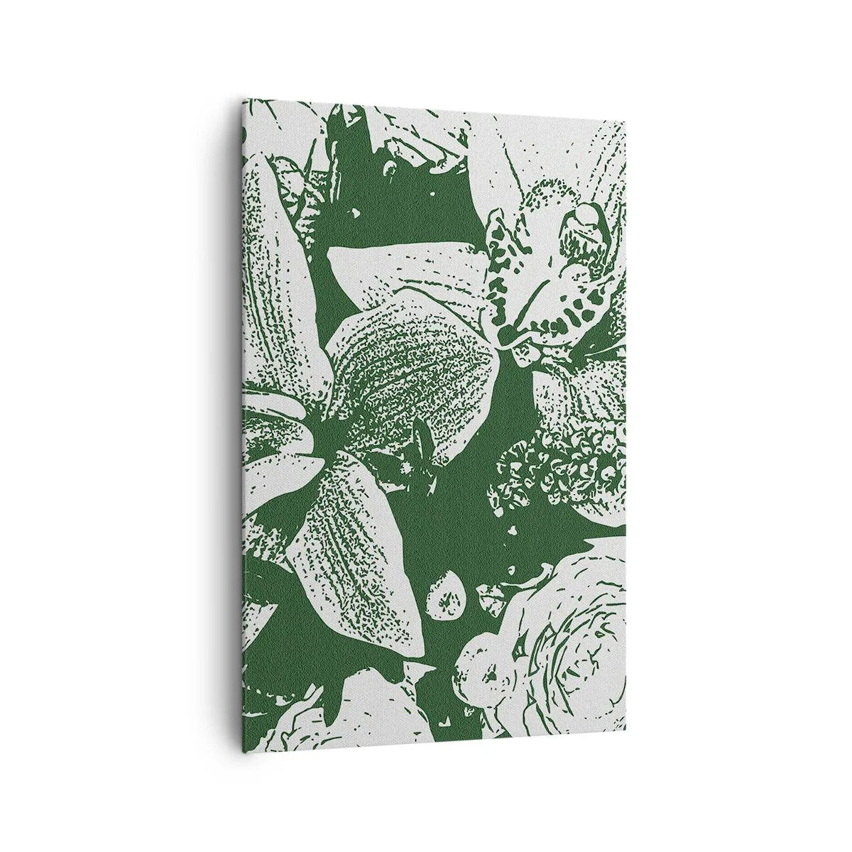 Bild auf Leinwand - Leinwandbild - Blumenstrauß – die Welt des Grüns - 80x120 cm