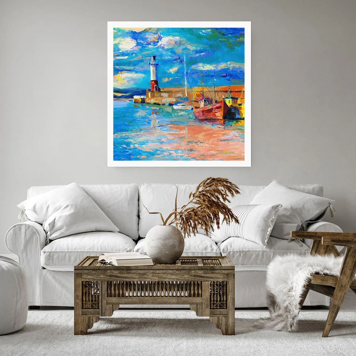 Poster - Ein Nachmittag in der Regenbogenbucht - 50x50 cm