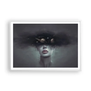 Poster in einem weißen Rahmen - Und die Planeten spielen verrückt ... - 100x70 cm