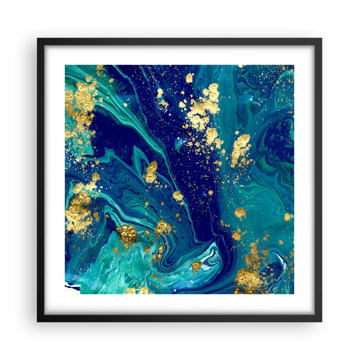 Poster in einem schwarzem Rahmen - Die Blütenblätter der Sonne - 50x50 cm