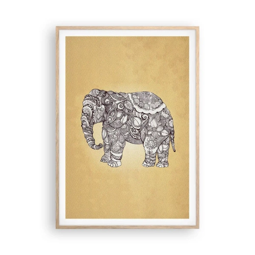 Poster in einem Rahmen aus heller Eiche - Elefant verhüllte sich - 70x100 cm