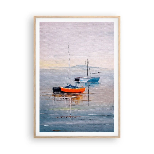 Poster in einem Rahmen aus heller Eiche - Wohlverdiente Ruhe - 70x100 cm