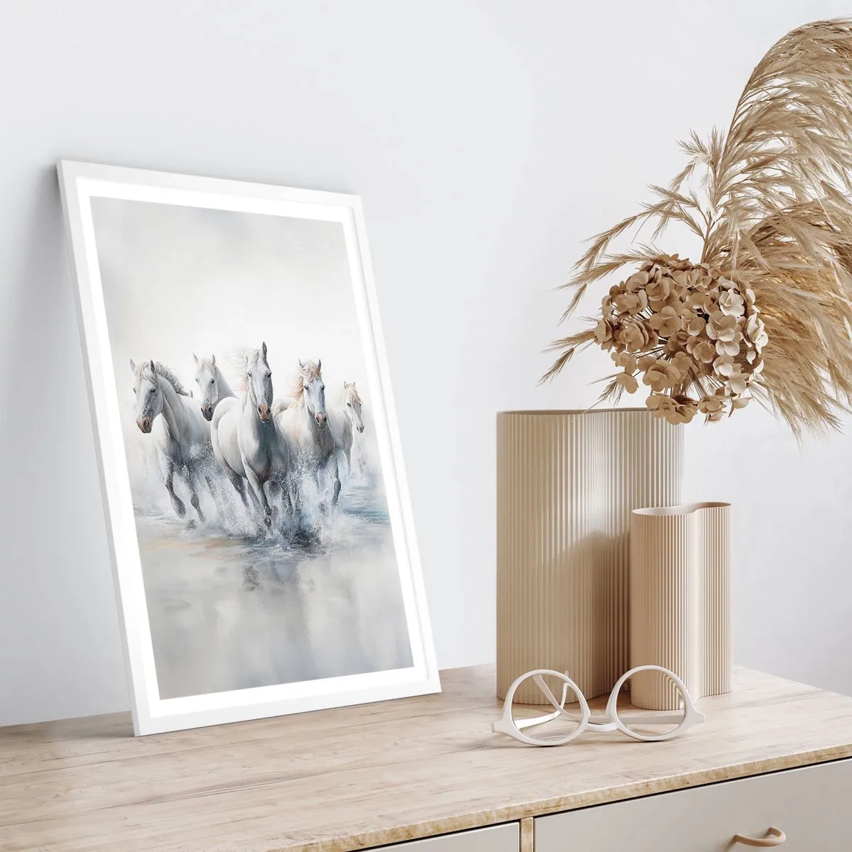 Poster in einem weißen Rahmen - Weiße Magie - 30x40 cm