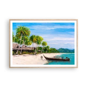 Poster in einem Rahmen aus heller Eiche - Exotischer Traum - 100x70 cm