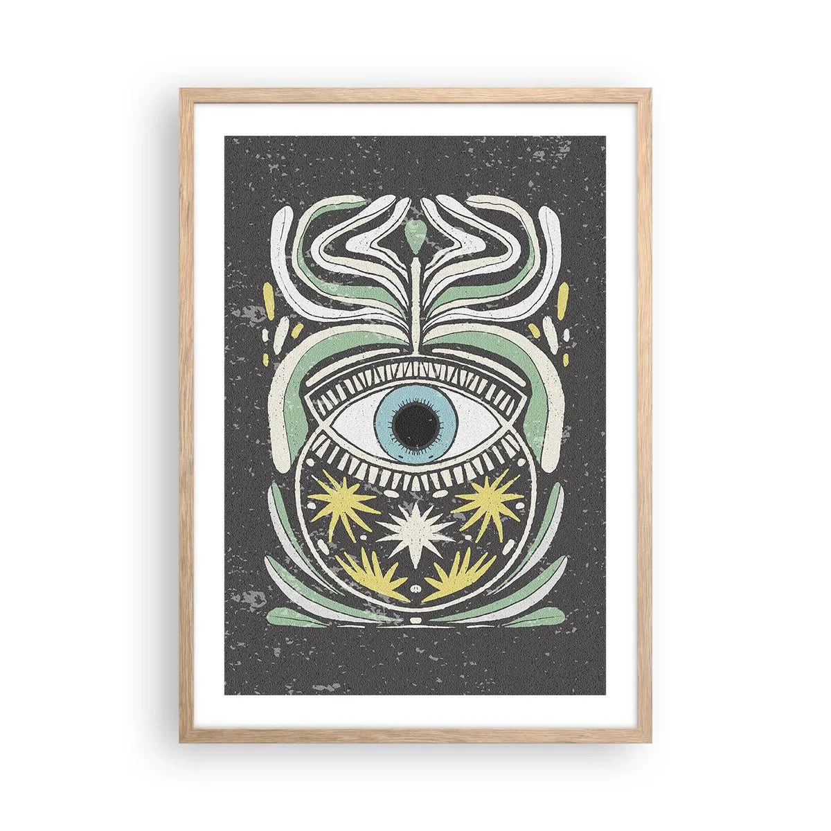 Poster in einem Rahmen aus heller Eiche - Stammesrituale - 50x70 cm