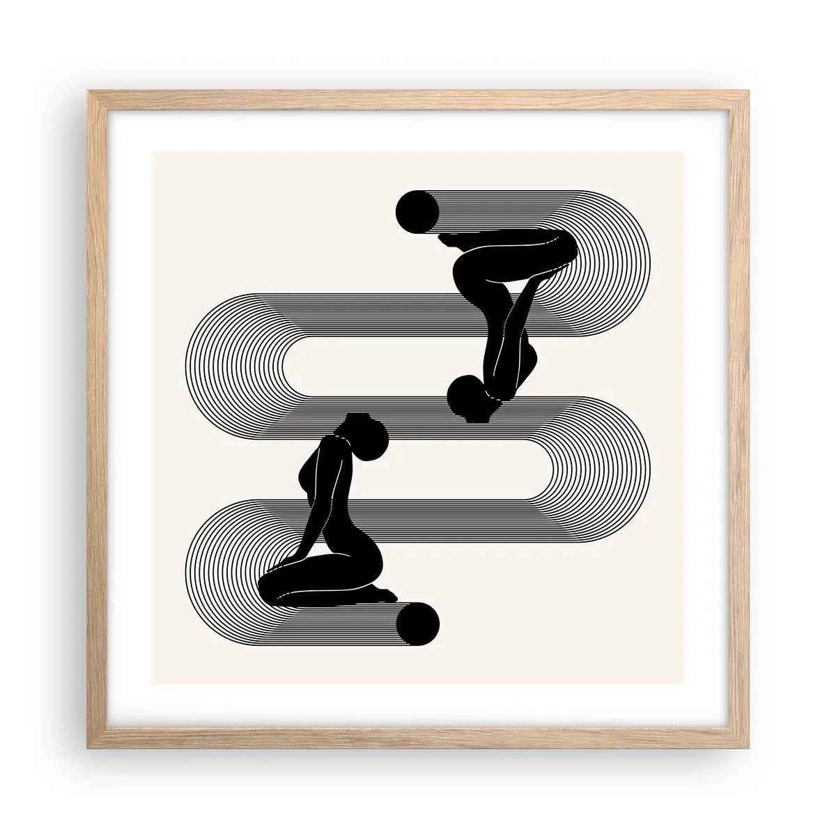 Poster in einem Rahmen aus heller Eiche - Sinnliche Symmetrie - 50x50 cm