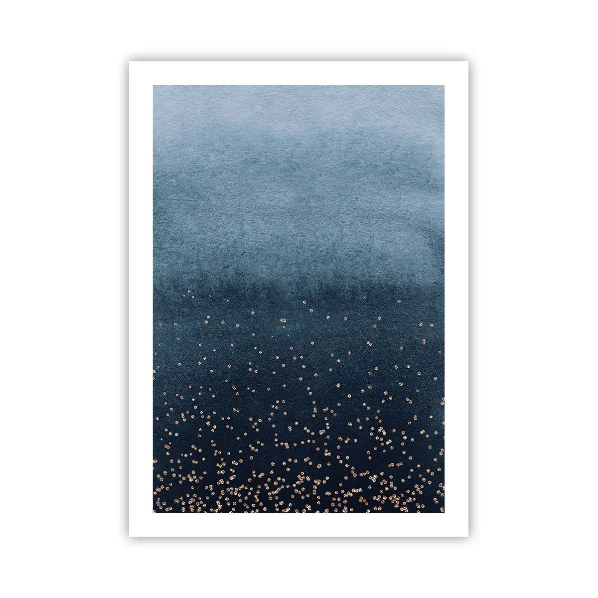 Poster - Blauer Farbverlauf mit goldenen Akzenten - 50x70cm - Komposition - blaue Phasen - Moderne Wanddekoration für Wohnzimmer und Schlafzimmer ARTTOR