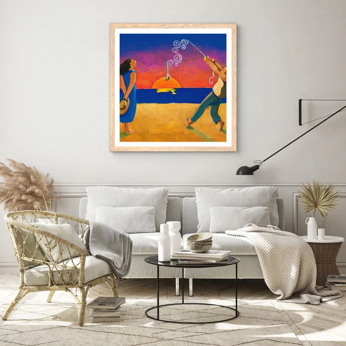 Poster in einem Rahmen aus heller Eiche - Mehr als ein Sternchen vom Himmel - 50x50 cm