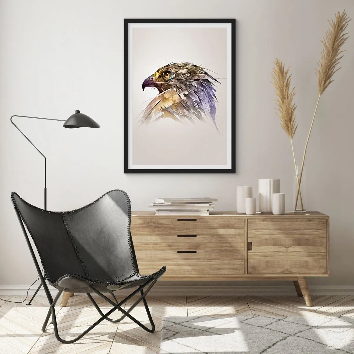 Poster in einem schwarzem Rahmen - Porträt eines Kriegers - 40x50 cm