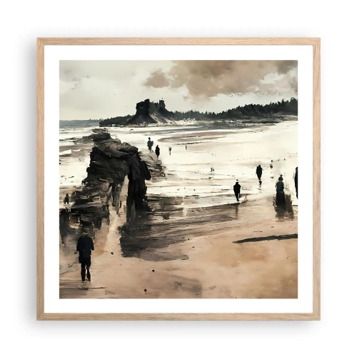 Poster in einem Rahmen aus heller Eiche - Einberufen - 60x60 cm