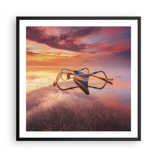 Poster in einem schwarzem Rahmen - Die Ruhe eines tropischen Abends - 60x60 cm