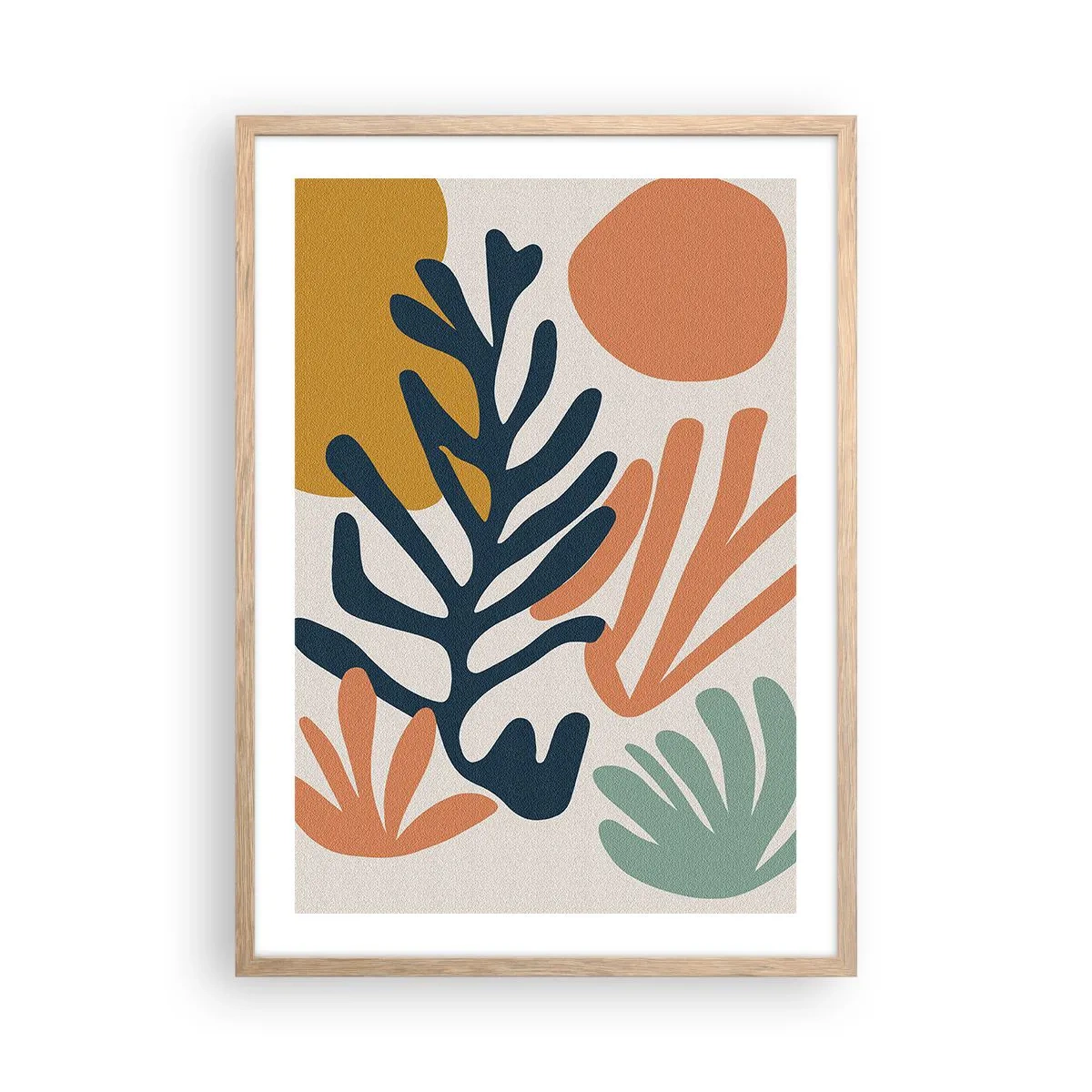 Poster in einem Rahmen aus heller Eiche - Korallenmeere - 50x70 cm