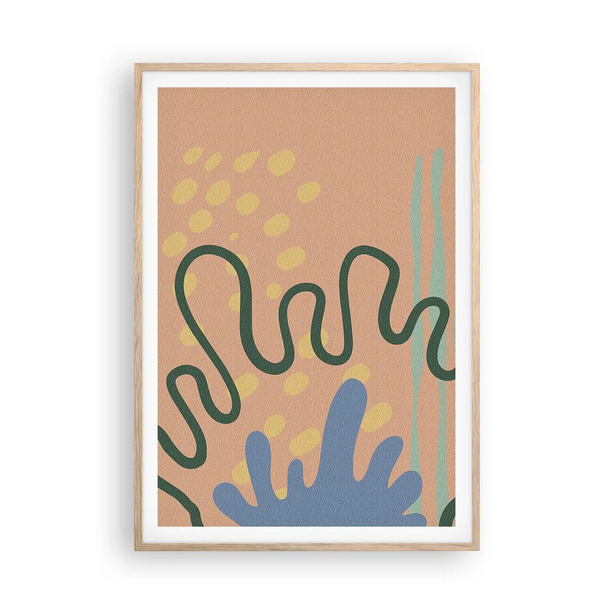 Poster in einem Rahmen aus heller Eiche - Abstraktion: Vielfalt der Natur - 70x100 cm