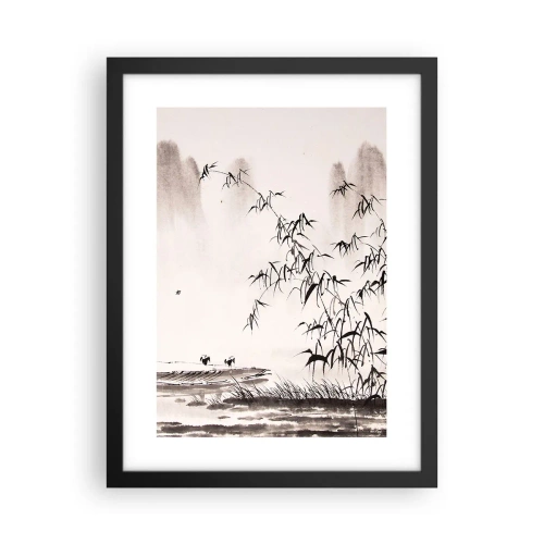 Poster in einem schwarzem Rahmen - Die Stille der Reisfelder - 30x40 cm