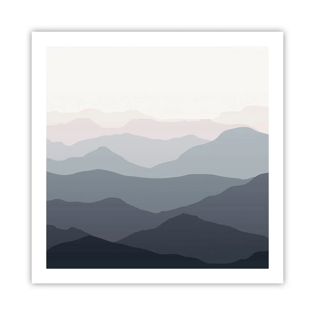 Poster - Wellen der Berge - 60x60 cm