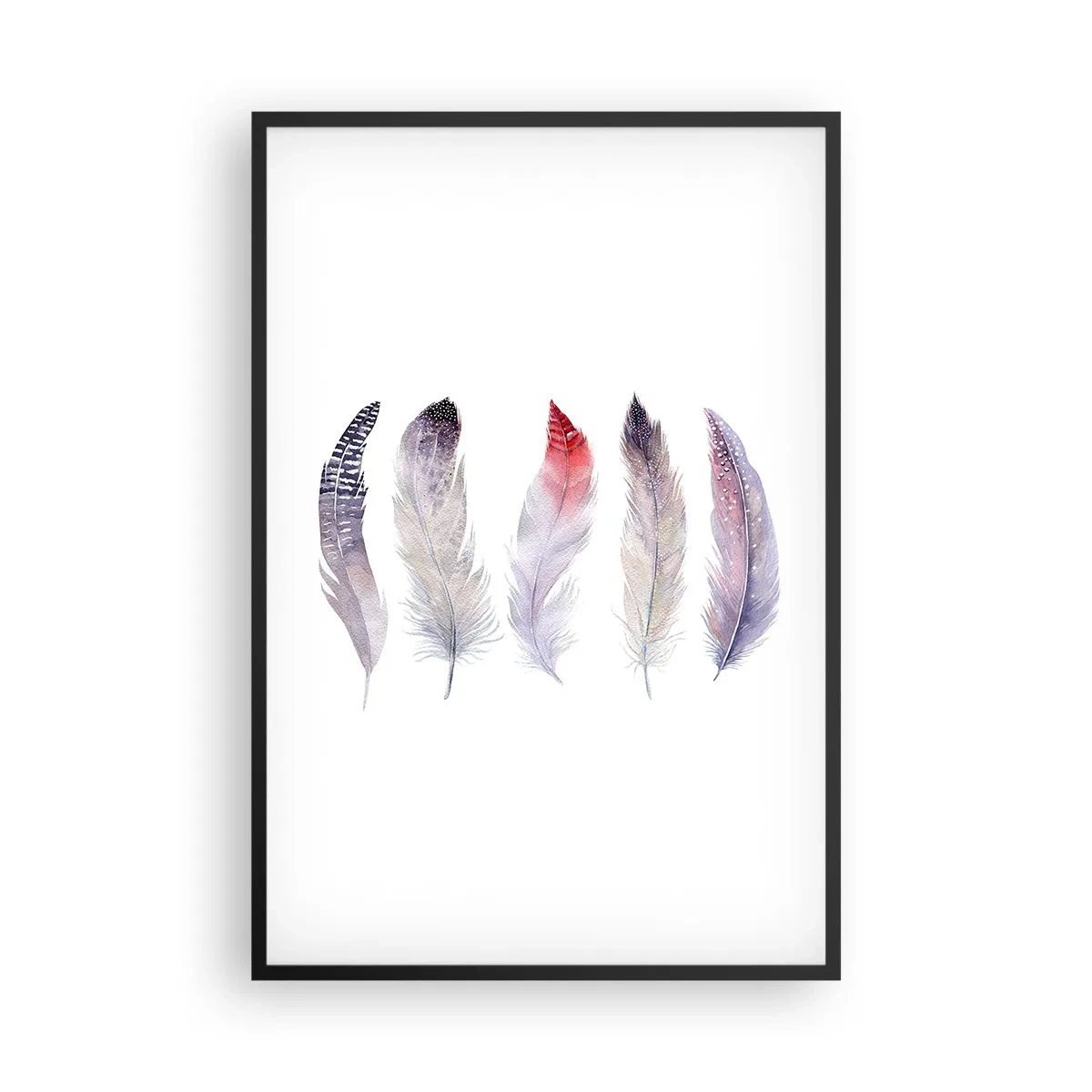 Poster in einem schwarzem Rahmen - Zart wie mehrfarbiger Nebel - 61x91 cm