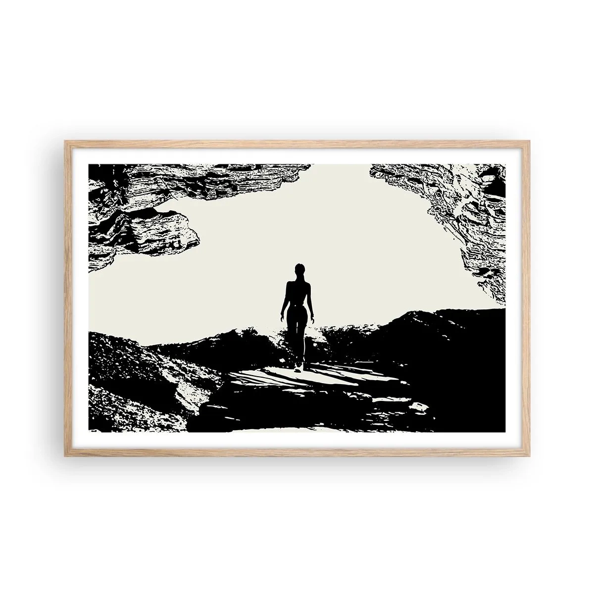 Poster in einem Rahmen aus heller Eiche - Neuer Blick - 91x61 cm