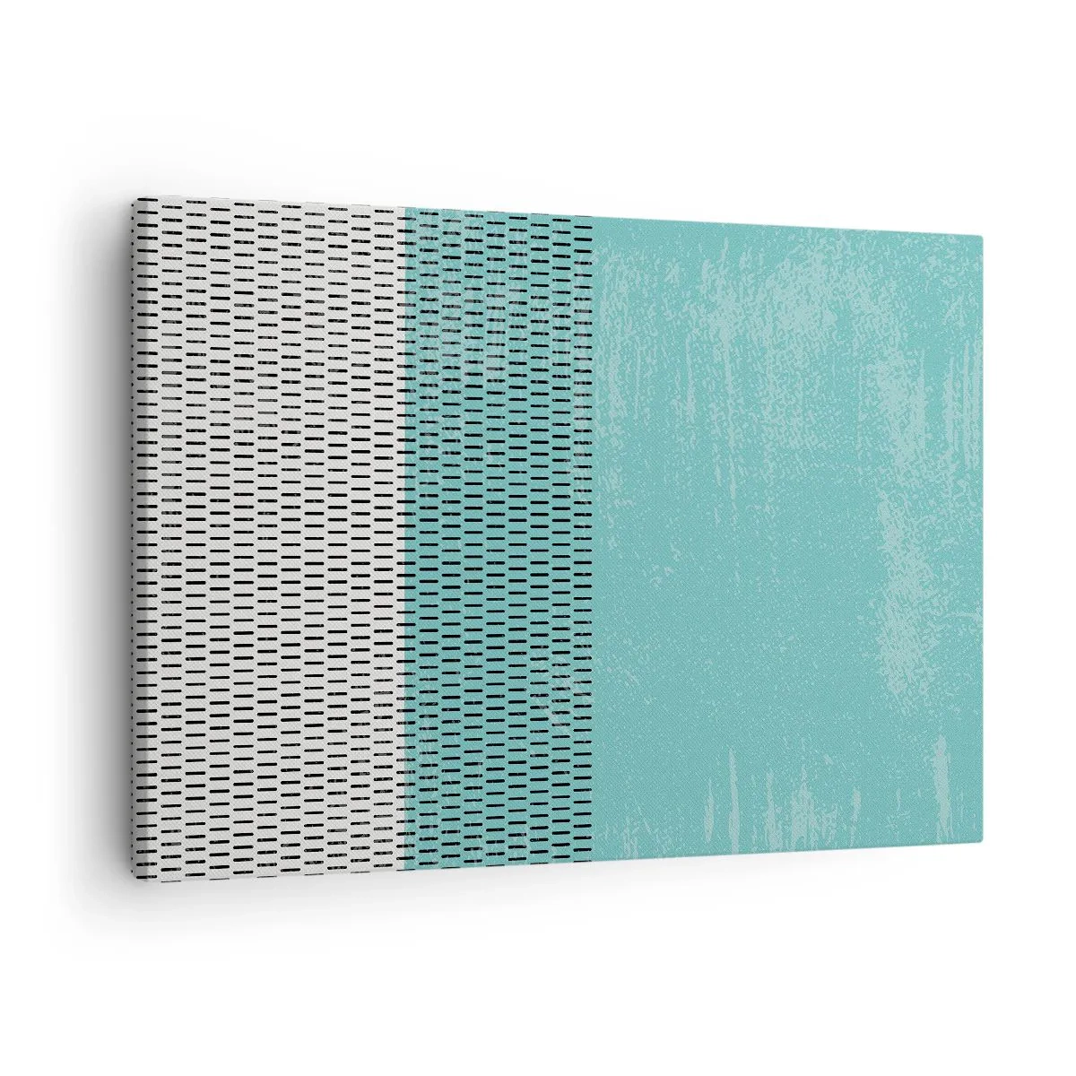 Bild auf Leinwand - Leinwandbild - Geometrische Komposition mit Türkis und Linien - 70x50cm - Eine ausgewogene Komposition - Moderne Wanddekoration für Wohnzimmer und Schlafzimmer ARTTOR