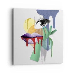 Bild auf Leinwand - Leinwandbild - Ein dekonstruiertes Porträt - 40x40 cm