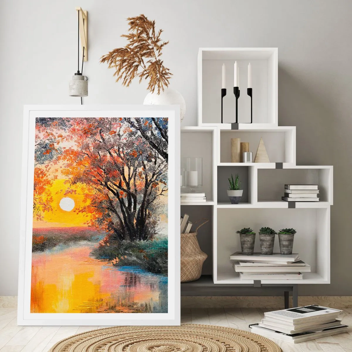 Poster in einem weißen Rahmen - Herbststimmung - 30x40 cm