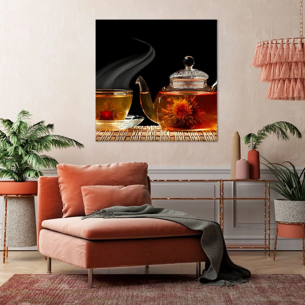 Bild auf Leinwand - Leinwandbild - Die Magie und Kunst des Teezubereitens - 40x40 cm