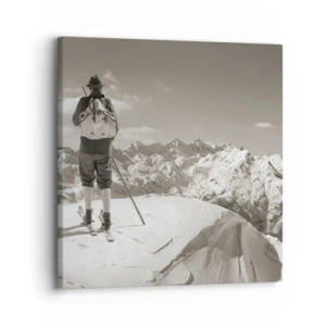 Bild auf Leinwand - Leinwandbild - Und die Berge bleiben unverändert - 30x30 cm