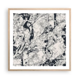 Poster in einem Rahmen aus heller Eiche - Durchdringung der Gegensätze - 60x60 cm