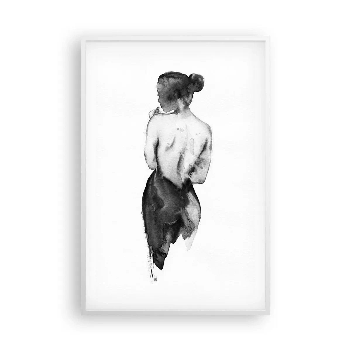 Poster in einem weißen Rahmen - Bei ihr verschwindet die Welt - 61x91 cm