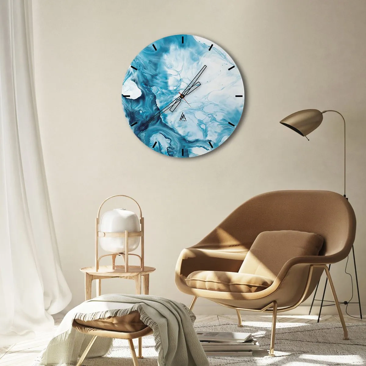 Wanduhr - Glasuhr - Blaues Konzert - 40x40 cm