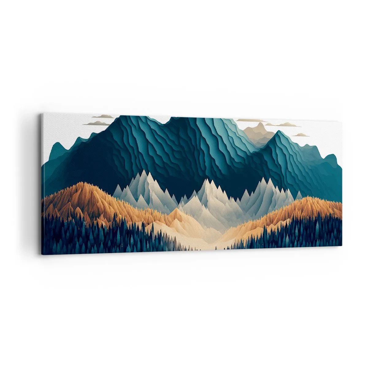 Bild auf Leinwand - Leinwandbild - Malerische Berge über dem See bei Sonnenuntergang - 120x50cm - Perfekte Berglandschaft - Moderne Wanddekoration für Wohnzimmer und Schlafzimmer ARTTOR