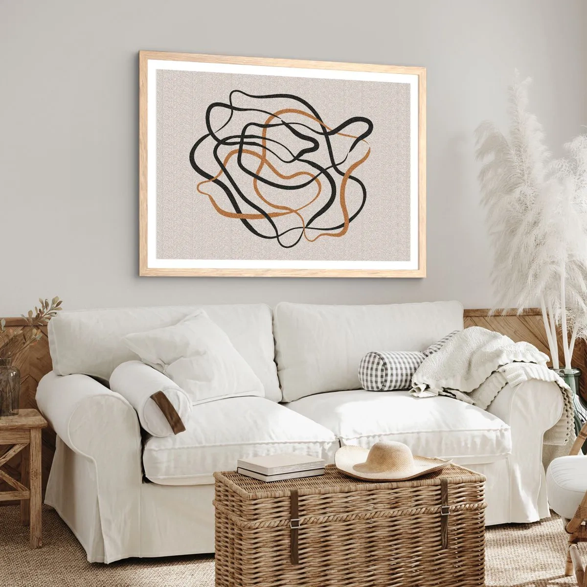 Poster in einem Rahmen aus heller Eiche - Alles ging schief - 100x70 cm