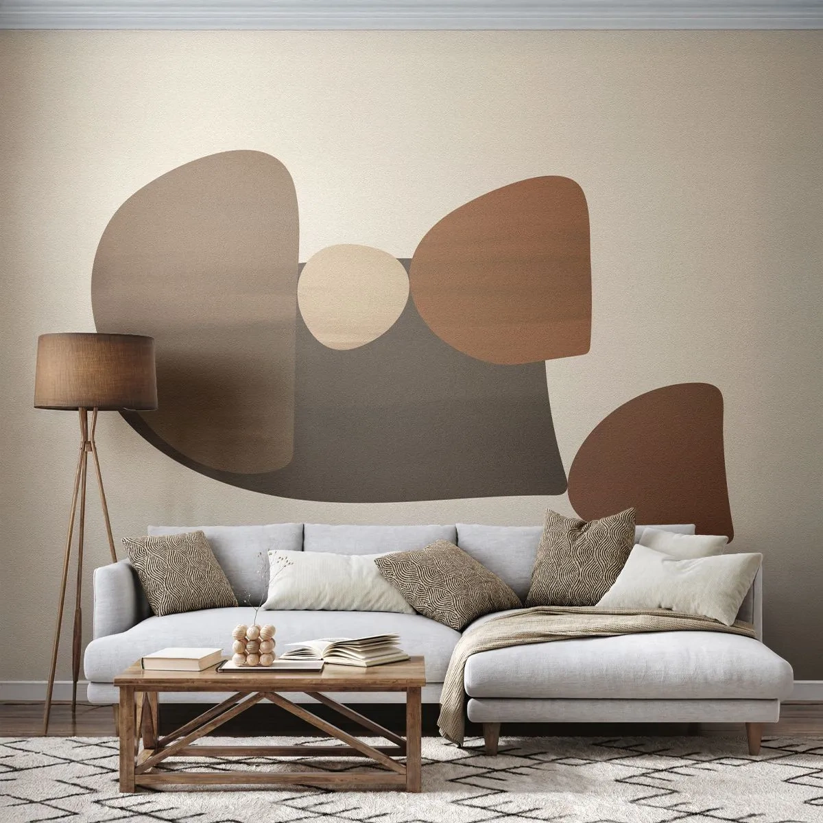 Fototapete Standard Eco - Komposition in Bronze - Abstraktion, Stück, Moderne Kunst - 200x140 cm