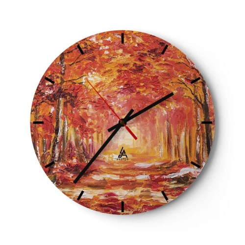 Wanduhr - Glasuhr - Kupferwald - 40x40 cm