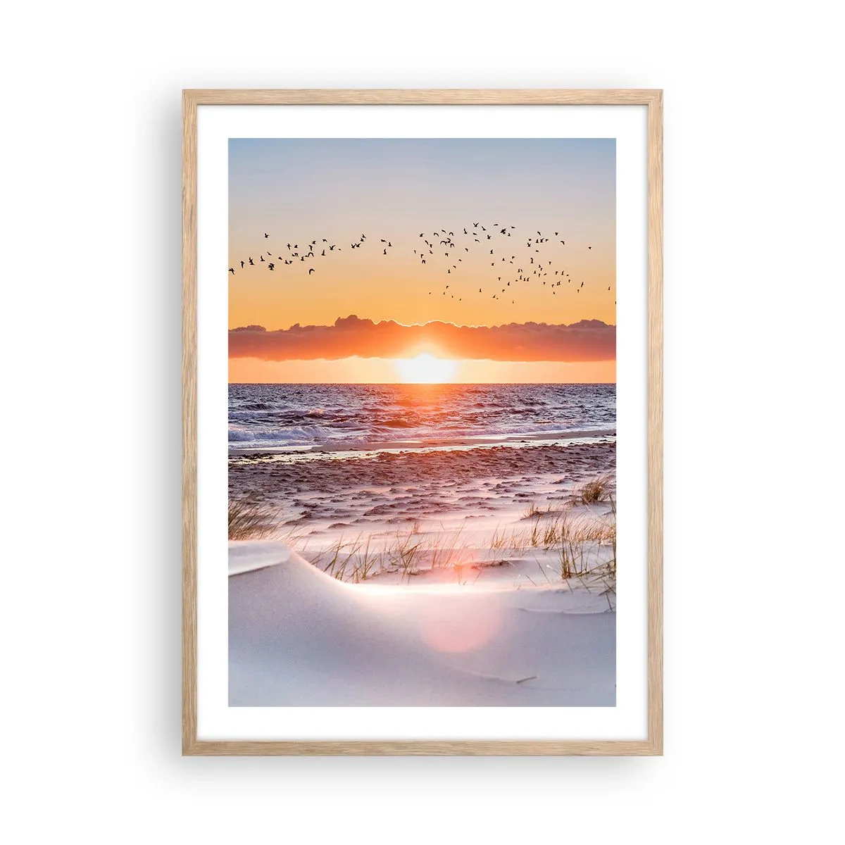 Poster in einem Rahmen aus heller Eiche - Horizontale Landschaft - 50x70 cm