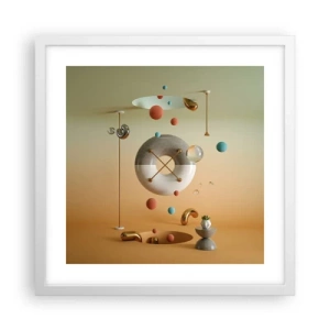 Poster in einem weißen Rahmen - Alles kann passieren - 40x40 cm