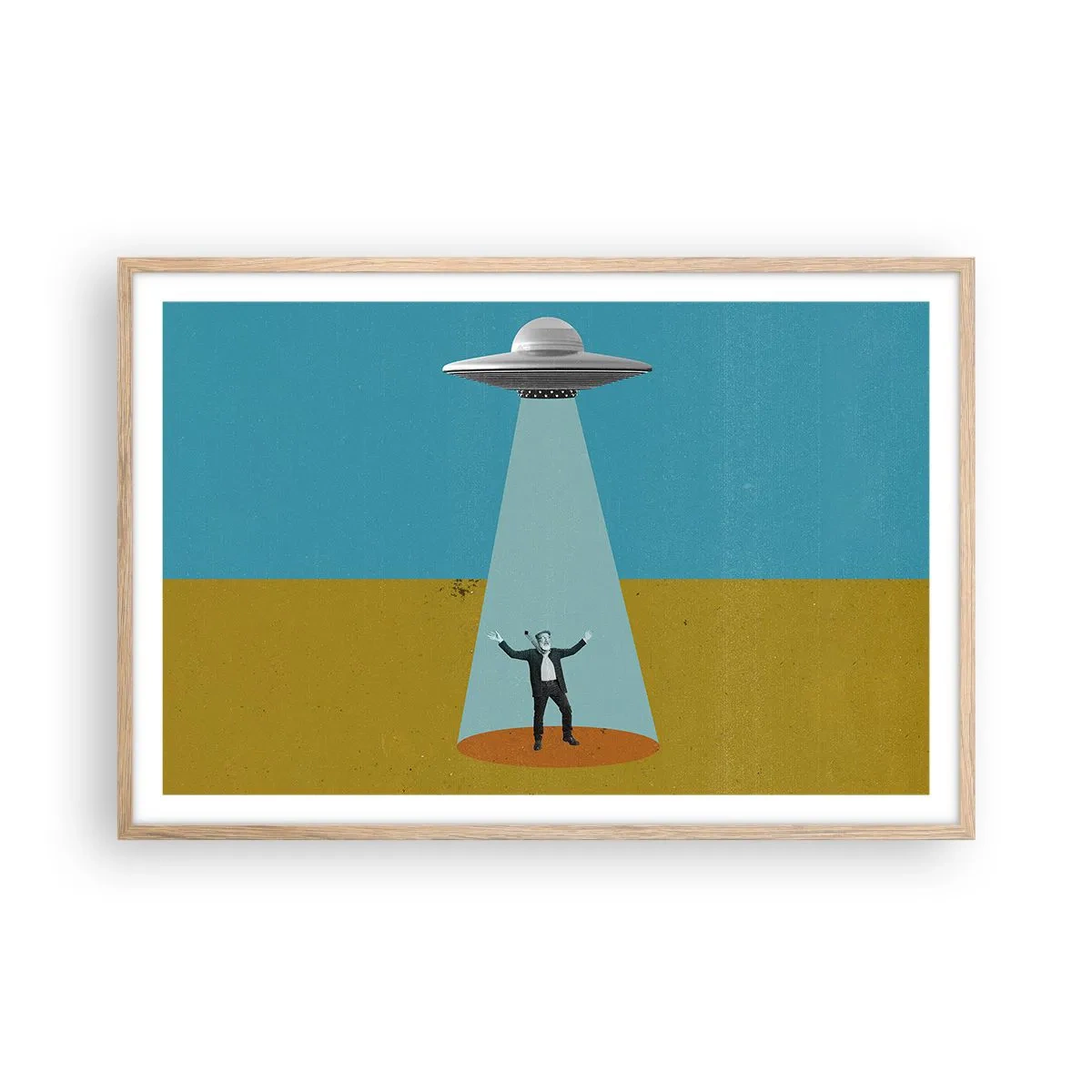 Poster in einem Rahmen aus heller Eiche - Nahe Begegnung - 91x61 cm