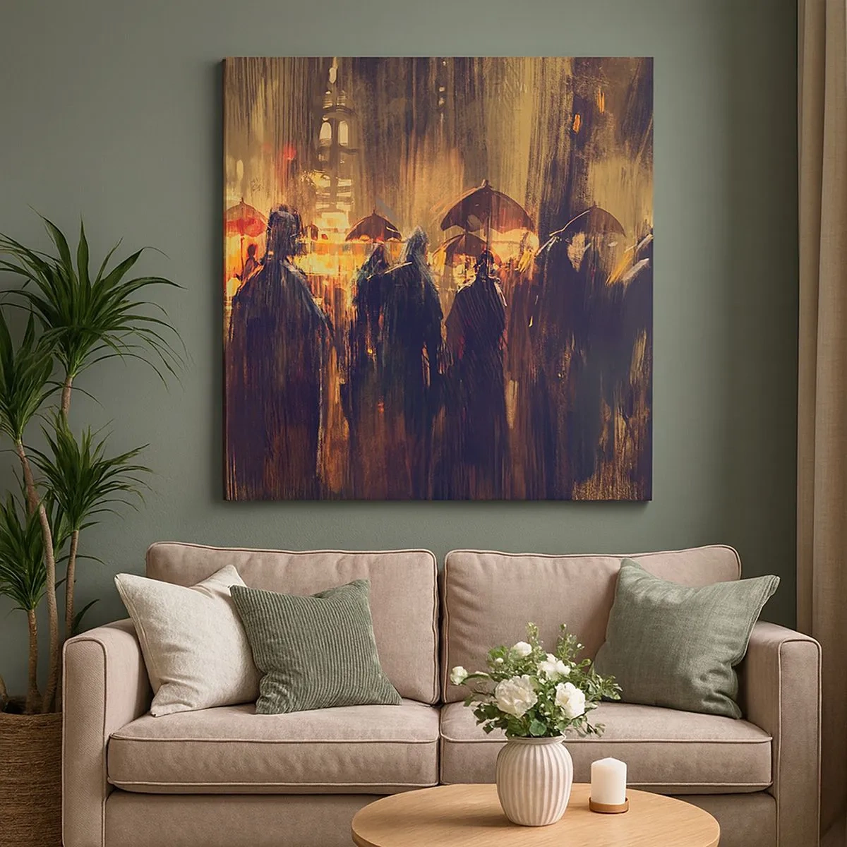 Bild auf Leinwand - Leinwandbild - Anhänger des Regens - 30x30 cm