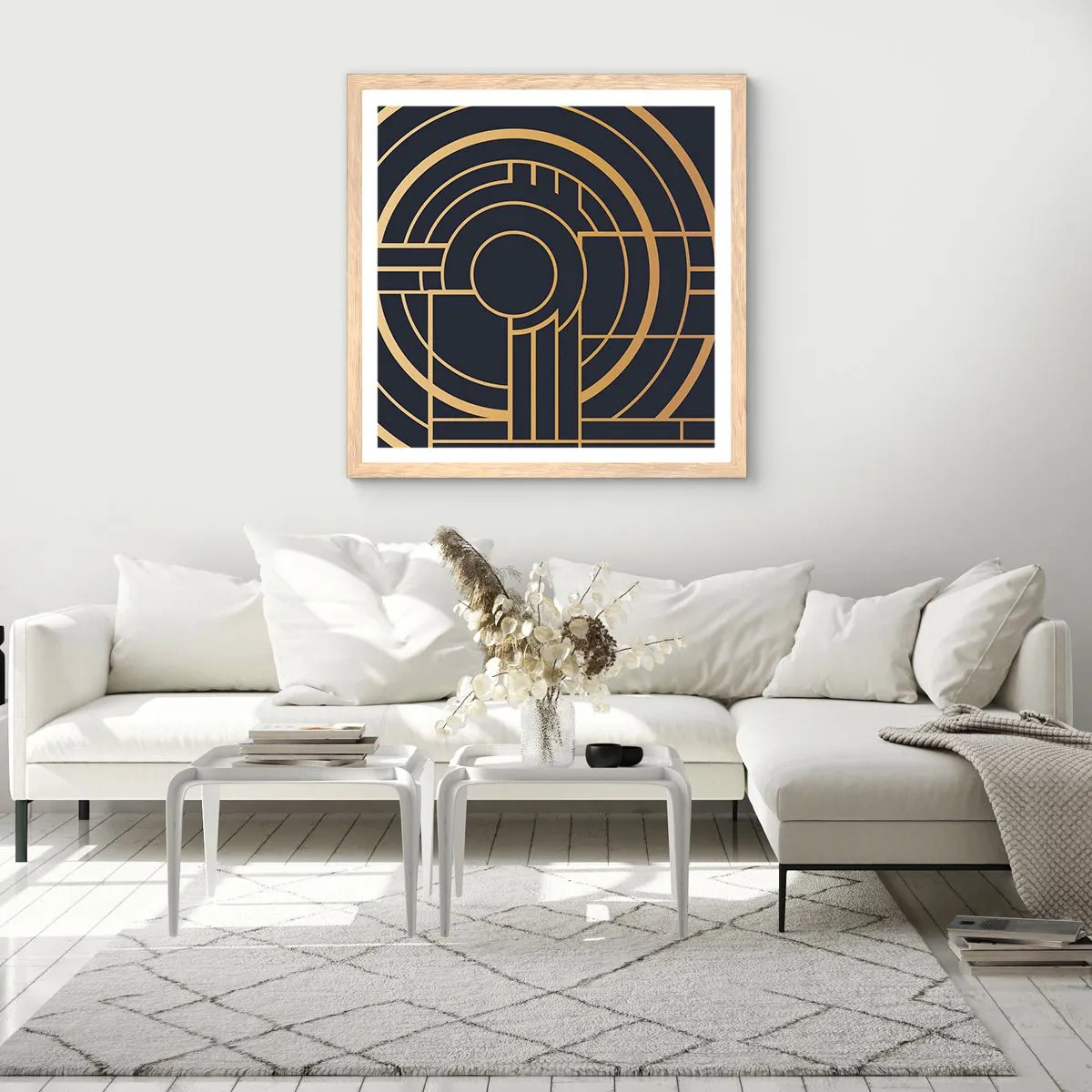 Poster in einem Rahmen aus heller Eiche - Wendungen der Dinge - 50x50 cm