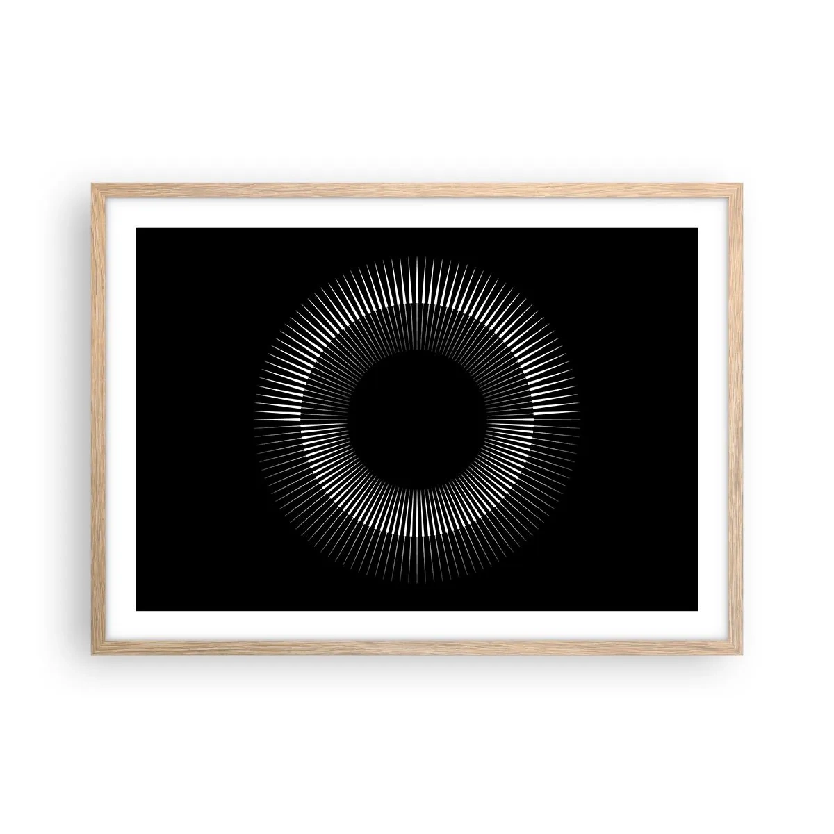 Poster in einem Rahmen aus heller Eiche - Schwarze Sonne - 70x50 cm