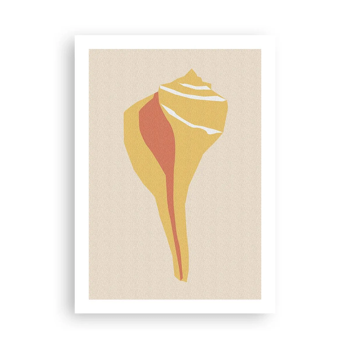 Poster - Minimalistische Muschelgrafiken in warmen Farben - 50x70cm - Organische Abstraktion – Wachstum - Moderne Wanddekoration für Wohnzimmer und Schlafzimmer ARTTOR