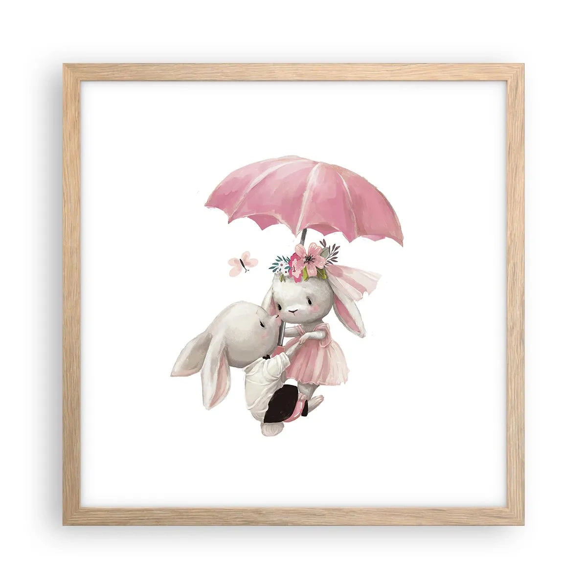 Poster in einem Rahmen aus heller Eiche - Das ist eben Liebe - 40x40 cm