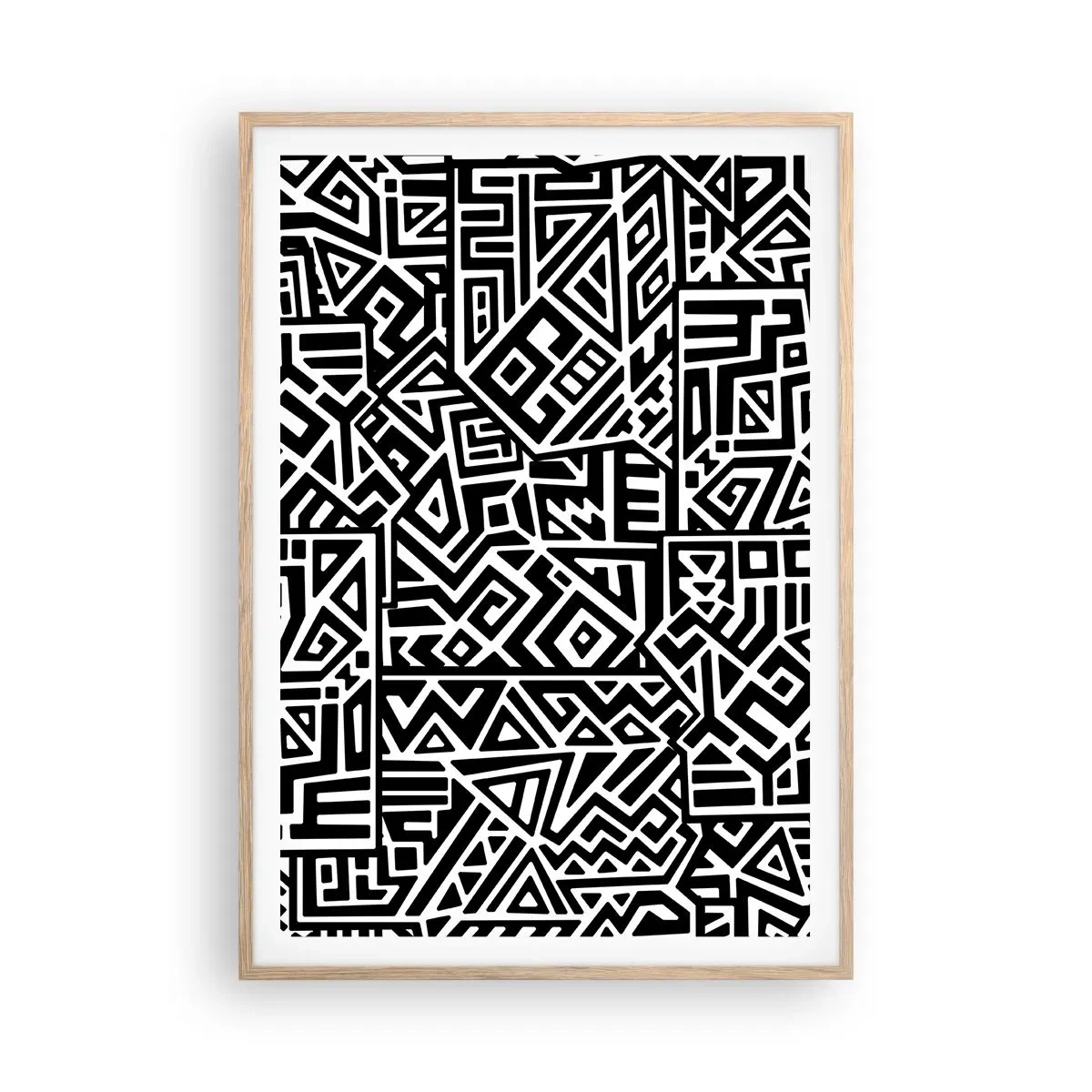 Poster in einem Rahmen aus heller Eiche - Präkolumbianische Komposition - 70x100 cm