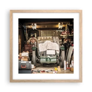 Poster in einem Rahmen aus heller Eiche - Zurück in die Vergangenheit - 40x40 cm