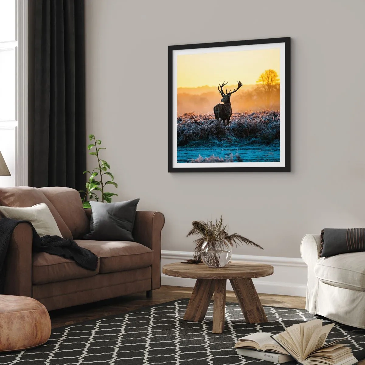 Poster in einem schwarzem Rahmen - Gekrönt auf seinem Besitz - 40x40 cm