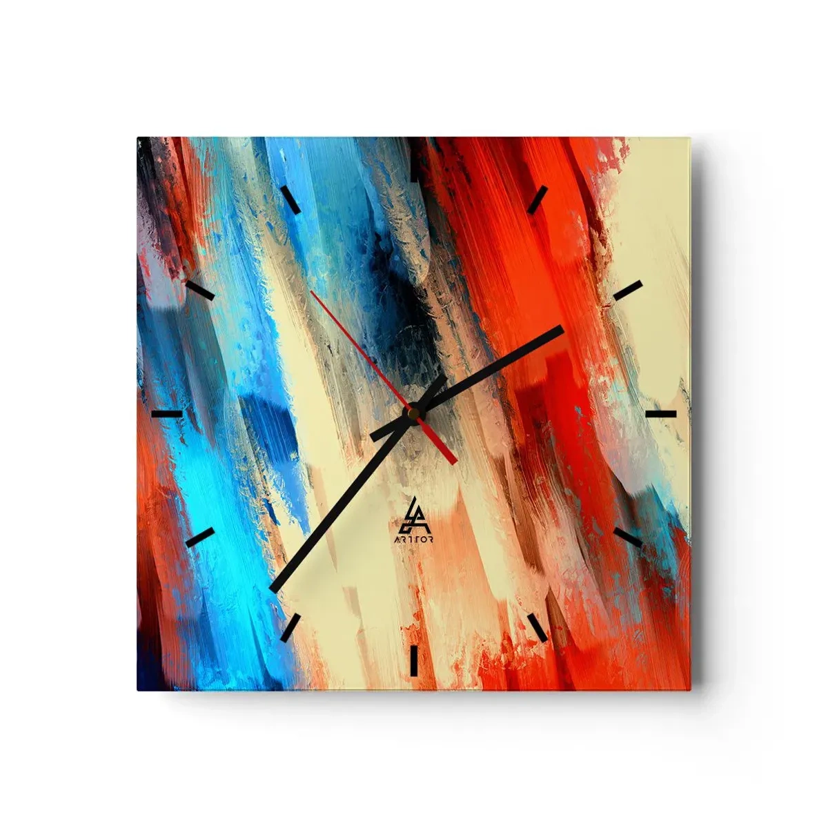 Wanduhr - Glasuhr - Eine Kaskade von Farben - 40x40 cm