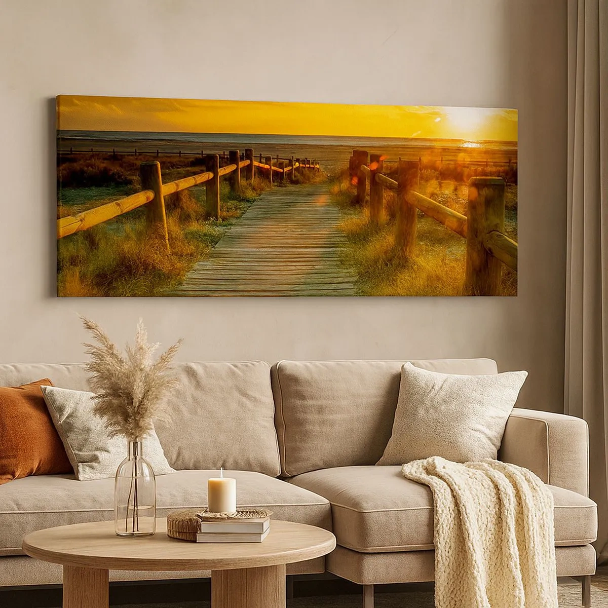 Bild auf Leinwand - Leinwandbild - In altem Gold gebadet - 100x40 cm