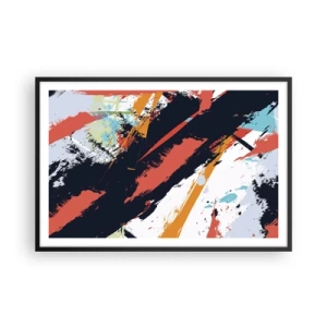 Poster in einem schwarzem Rahmen - Dynamische Komposition - 91x61 cm