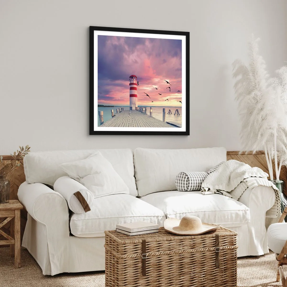 Poster in einem schwarzem Rahmen - Es ist Zeit zum Hafen zu gehen - 30x30 cm